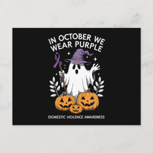 In oktober Draag we Paarse huiselijk geweld spook Briefkaart