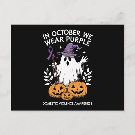 In oktober Draag we Paarse huiselijk geweld spook Briefkaart (Voorkant)