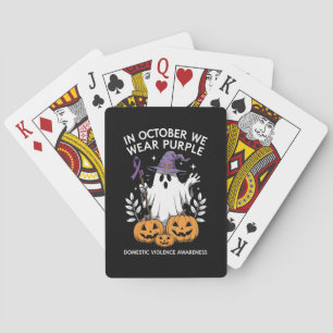 In oktober Draag we Paarse huiselijk geweld spook Pokerkaarten