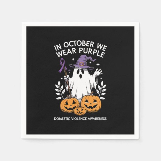 In oktober Draag we Paarse huiselijk geweld spook Servet (Voorkant)