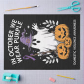 In oktober Draag we Paarse huiselijk geweld spook Tissuepapier (Craft)