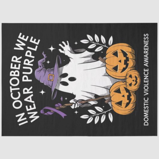 In oktober Draag we Paarse huiselijk geweld spook Tissuepapier (Voorkant)