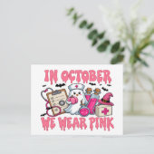 In oktober Draag we Pink 2025 — Join the Movement Briefkaart (Staand voorkant)