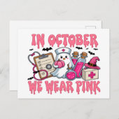 In oktober Draag we Pink 2025 — Join the Movement Briefkaart (Voorkant / Achterkant)