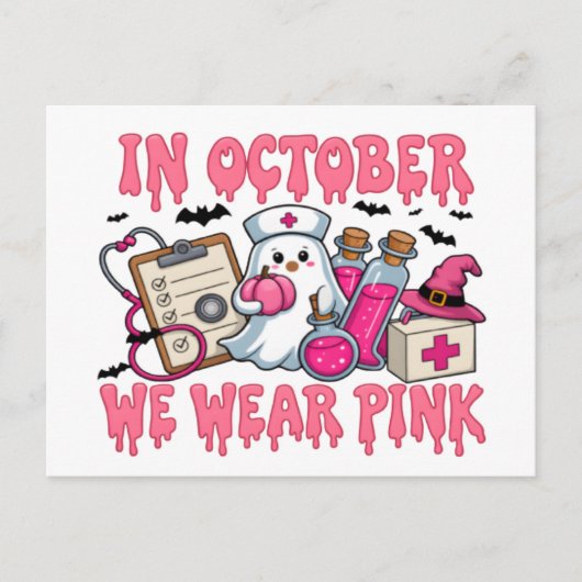 In oktober Draag we Pink 2025 — Join the Movement Briefkaart (Voorkant)