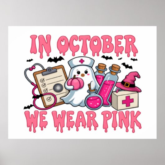 In oktober Draag we Pink 2025 — Join the Movement Poster (Voorkant)