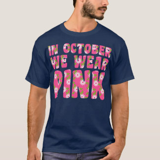 In oktober Draag we Pink Awareness Floral T-shirt
