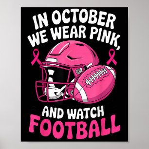 In oktober Draag we Pink Breast Cancer Awa voor he Poster