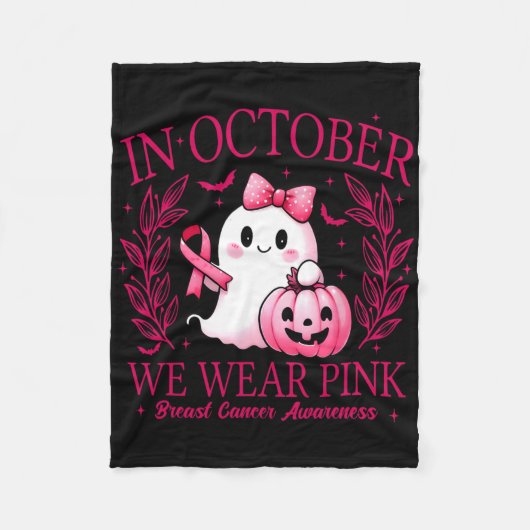 In oktober Draag we Pink – Breast Cancer Awareness Fleece Deken (Voorkant)