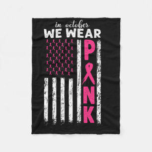 In oktober Draag we Pink Breast Cancer Awareness U Fleece Deken