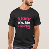 In oktober Draag we Pink Breast Cancer Cat Ghost H T-shirt (Voorkant)
