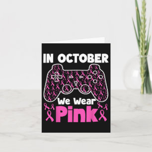 In oktober Draag we Pink Breast Cancer Gaming Kind Kaart