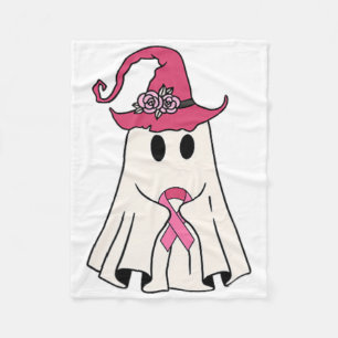 In oktober Draag we Pink Breast Cancer Pink Ghost  Fleece Deken