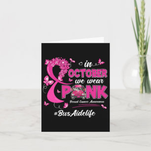 In oktober Draag we Pink Bus Aide Life Breast Canc Kaart