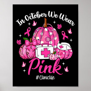 In oktober Draag we Pink Clinic Life Borstkanker Poster
