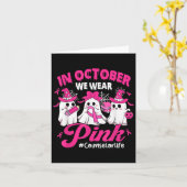 In oktober Draag we Pink Counselor Life Breast Can Kaart (Gele Bloem)