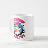 In oktober draag we Pink Cute Ghost Halloween Koffiemok (Voorkant links)