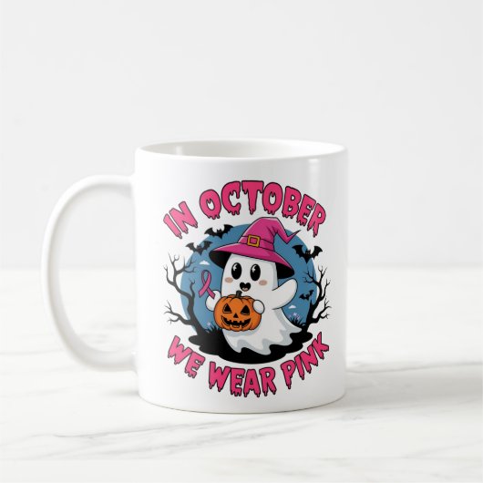 In oktober draag we Pink Cute Ghost Halloween Koffiemok (Links)
