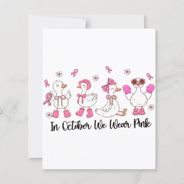 In oktober Draag we Pink Duck Design 🎀🦆💗 (Voorkant)