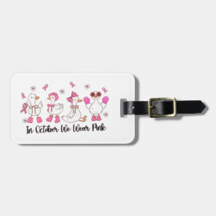 In oktober Draag we Pink Duck Design 🎀🦆💗 Bagagelabel