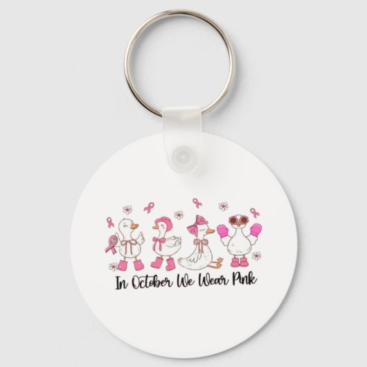 In oktober Draag we Pink Duck Design 🎀🦆💗 Sleutelhanger (Voorkant)