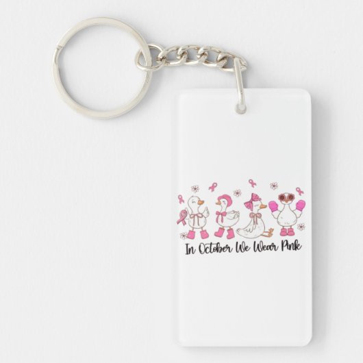 In oktober Draag we Pink Duck Design 🎀🦆💗 Sleutelhanger (Voorkant)