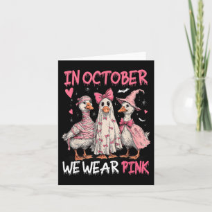 In oktober Draag we Pink Funny Goose borstkanker Kaart