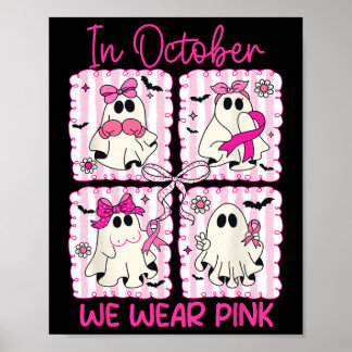 In oktober Draag we Pink Ghost Coquette Bow Breast Poster