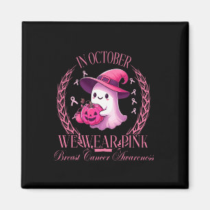 In oktober Draag we Pink Ghost Fighting Breast Can Magneet