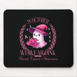 In oktober Draag we Pink Ghost Fighting Breast Can Muismat