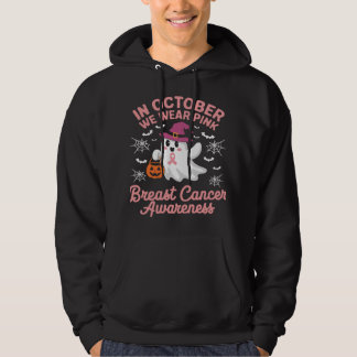 In oktober Draag we Pink Ghost Witch borstkanker Hoodie
