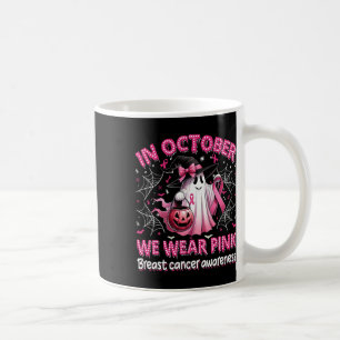 In oktober Draag we Pink Ghost Witch borstkanker Koffiemok