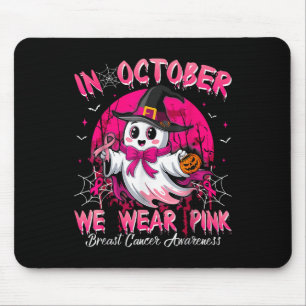 In oktober Draag we Pink Ghost Witch borstkanker Muismat