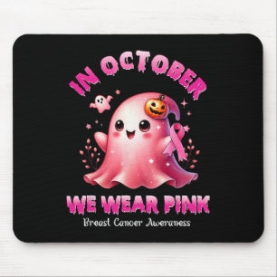 In oktober Draag we Pink Ghost Witch borstkanker Muismat