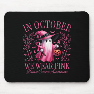 In oktober Draag we Pink Ghost Witch borstkanker Muismat