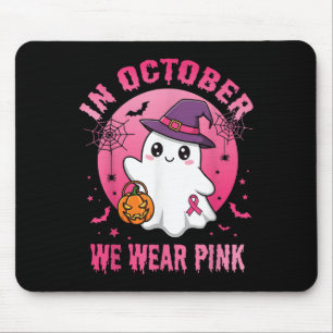 In oktober Draag we Pink Ghost Witch borstkanker Muismat