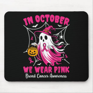 In oktober Draag we Pink Ghost Witch borstkanker Muismat