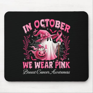In oktober Draag we Pink Ghost Witch borstkanker Muismat