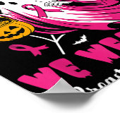 In oktober Draag we Pink Ghost Witch borstkanker Poster (Hoek)