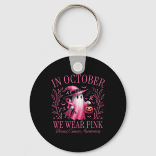 In oktober Draag we Pink Ghost Witch borstkanker Sleutelhanger