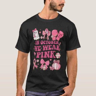 In oktober Draag we Pink Ghost Witch borstkanker T-shirt