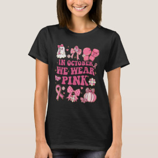 In oktober Draag we Pink Ghost Witch borstkanker T-shirt