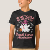 In oktober Draag we Pink Ghost Witch borstkanker T-shirt (Voorkant)