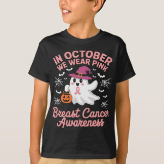 In oktober Draag we Pink Ghost Witch borstkanker T-shirt