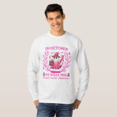 In oktober Draag we Pink Ghost Witch borstkanker T-shirt (Voorkant volledig)