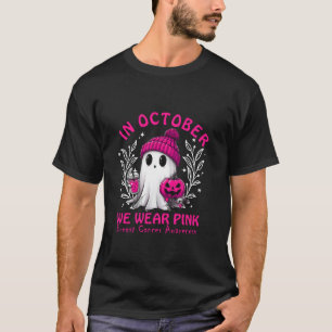 In oktober Draag we Pink Ghost Witch borstkanker T-shirt