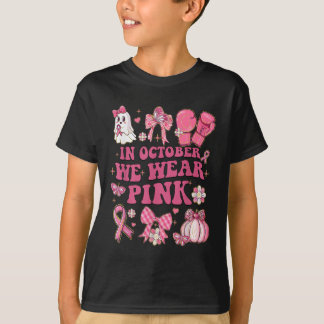 In oktober Draag we Pink Ghost Witch borstkanker T-shirt