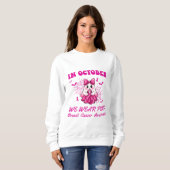In oktober Draag we Pink Ghost Witch borstkanker Trui (Voorkant volledig)