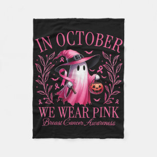 In oktober Draag we Pink Ghosts Breast Cancer Awar Fleece Deken