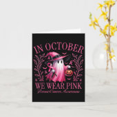 In oktober Draag we Pink Ghosts Breast Cancer Awar Kaart (Gele Bloem)